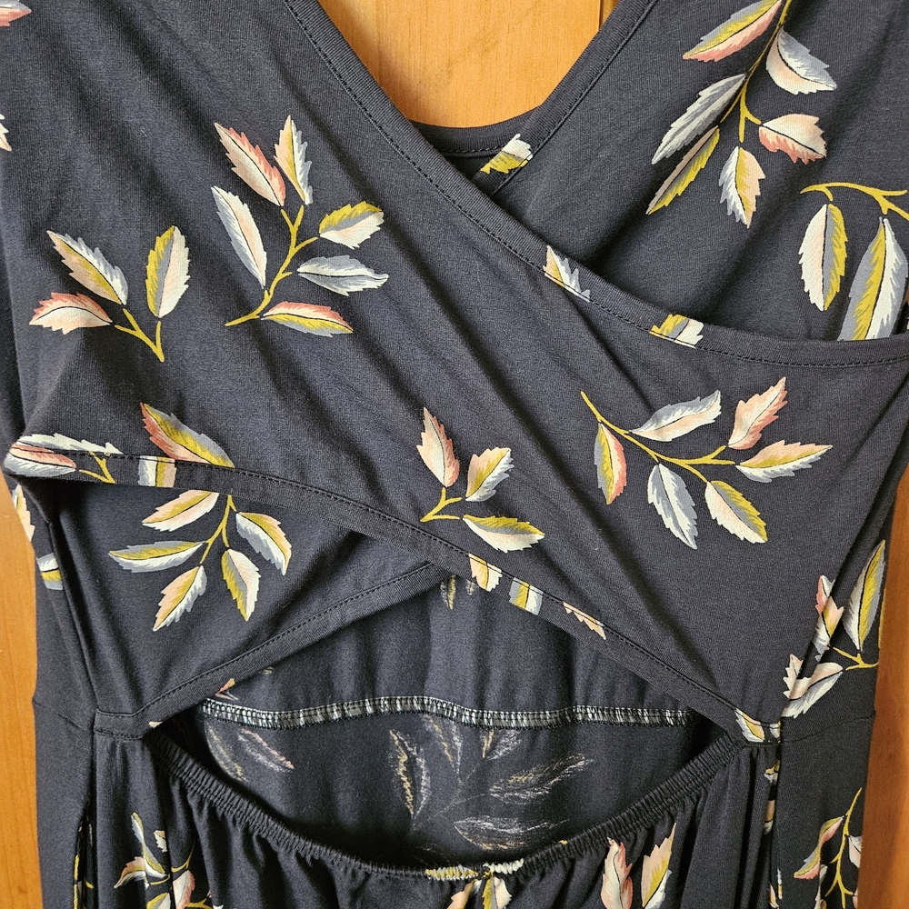 Pact Women's Black Maxi Dress with Leaf Print L - Picture 16 of 16